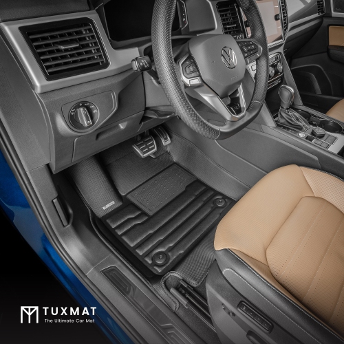 TuxMat - For Volkswagen Atlas Cross Sport 2020-2025 Models - Custom Car Mats - Maximum Coverage, All Weather, Laser Measured - This Full Set Includes