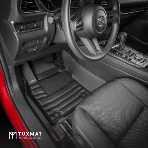 TuxMat - For Mazda CX-30 2020-2026 Models - Custom Car Mats - Maximum Coverage, All Weather, Laser Measured - This Full Set Includes 1st and 2nd Rows