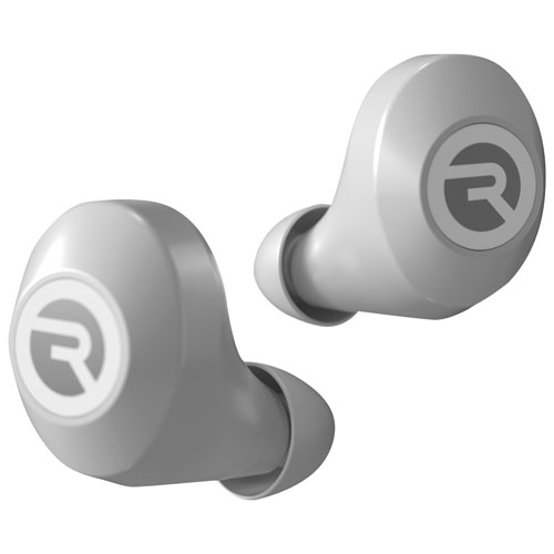 Écouteurs boutons 100 % sans fil à isolation sonore The Everyday de Raycon - Blanc givre