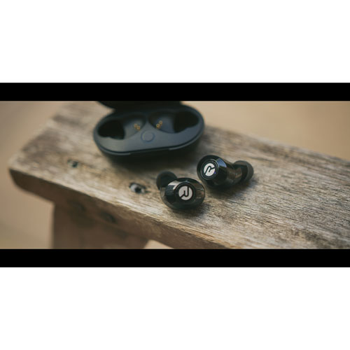 Écouteurs boutons 100 % sans fil à isolation sonore The Everyday de Raycon - Noir carbone