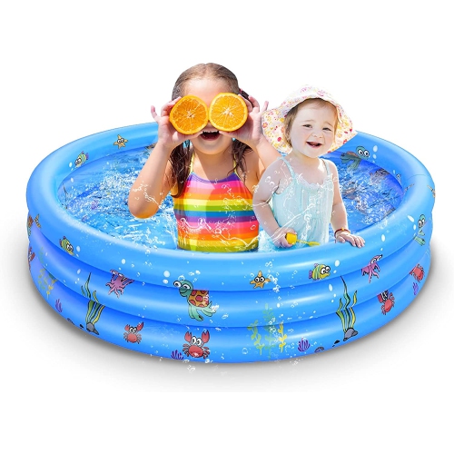 ISTAR 3 Rings Kiddie Pool for Toddler, 43”X12”，Kids Swimming Pool, Inflatable Baby Ball Pit Pool