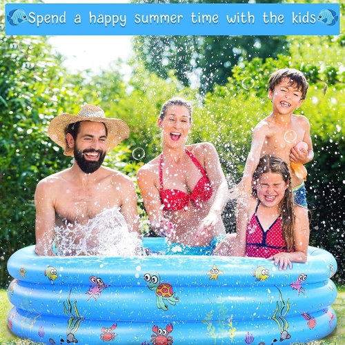 ISTAR 3 Rings Kiddie Pool for Toddler, 43”X12”，Kids Swimming Pool, Inflatable Baby Ball Pit Pool