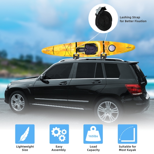 Goplus J-Bar Kayak Roof Rack Folding Universal Kayak Rack for Canoe Surfboard