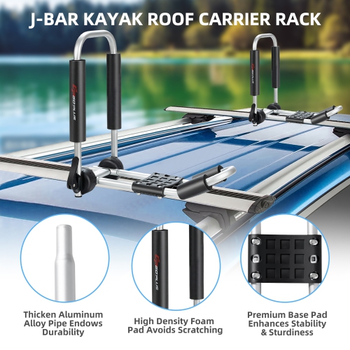 Goplus J-Bar Kayak Roof Rack Folding Universal Kayak Rack for Canoe Surfboard