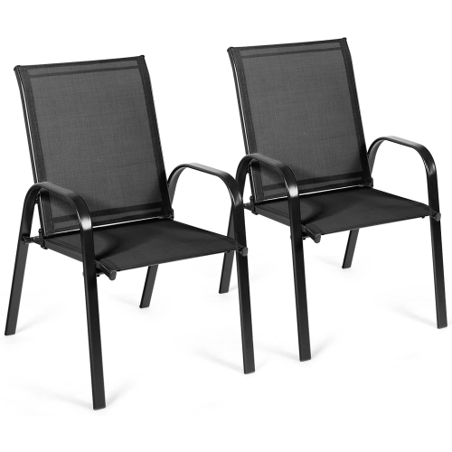 Costway 2PCS Patio Chairs Deck Yard W/Armrest