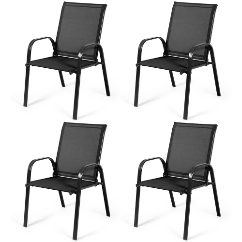 Costway 4PCS Patio Chairs Garden Deck Yard W/Armrest