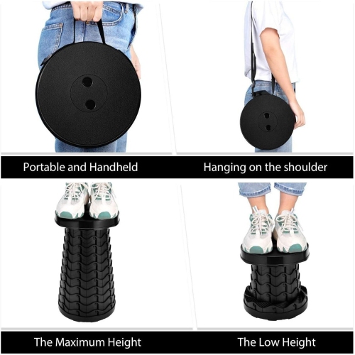 ISTAR Tabouret télescopique portable Siège de tabouret de camping pliant pour la pêche, la randonnée, les voyages, les activités de plein air
