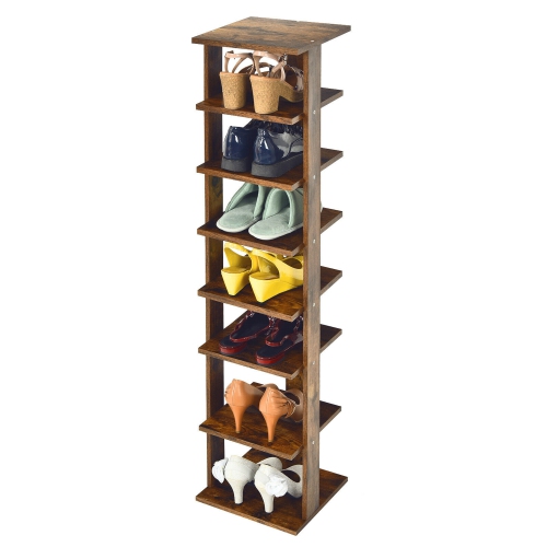 Gymax 7-Tier Vertical Shoe Rack Free Standing Storage Shelf Organizer Space Saving