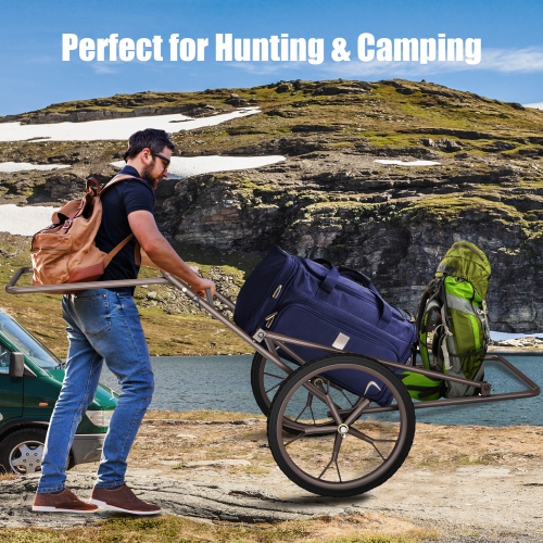 Gymax Folding Deer Game Cart Heavy-Duty Steel Hauler Utility Gear Dolly Cart