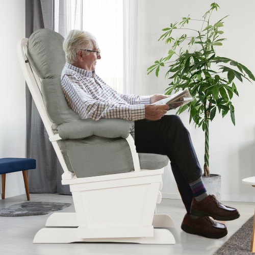 Fauteuil coulissant en bois avec pouf et chaise berçante pour bébé de Gymax
