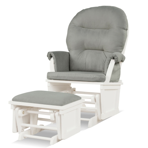 Fauteuil coulissant en bois avec pouf et chaise berçante pour bébé de Gymax