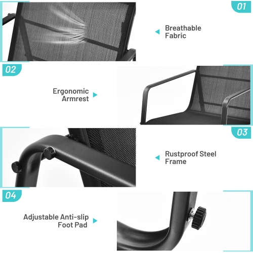 Gymax 3PCS Patio Bistro Set Conversation Furniture Set w/ Fast-Drying Fabric