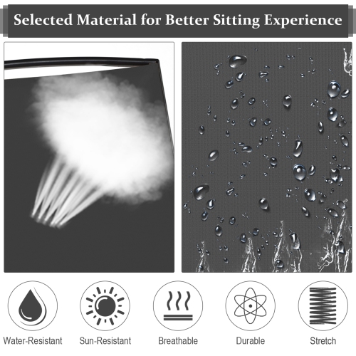 Gymax Patio 2-Person Glider Rocking Chair Loveseat Garden w/ Tempered Glass Table Black