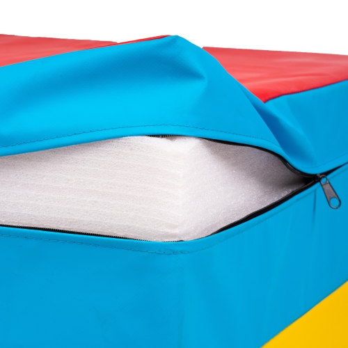 PRISP Folding Incline Gym Mat - 71 x 30 x 14 in Wedge Gymnastics Tumbling Mat for Kids