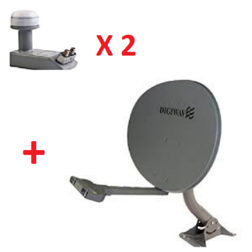 ANTENNE SATELLITE ELLIPTIQUE PLUS 2 LNBS DE 24 PO DE DIGIWAVE