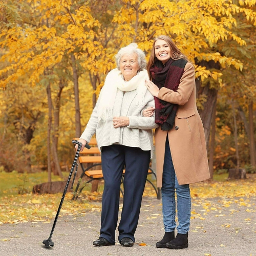 ISTAR Foldable Walking Cane for Men, Women - Fold-up, Collapsible, Lightweight, Adjustable, Portable Hand Walking Stick - Balancing Mobility Aid -