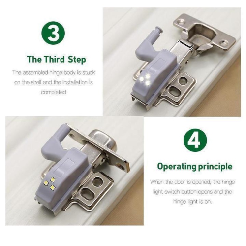 ISTAR 10PCS LED Hinge Light Universal Under Cabinet Lights 0.75W Inner Sensor Light Kitchen Bedroom Cupboard Wardrobe Night Light Warm White