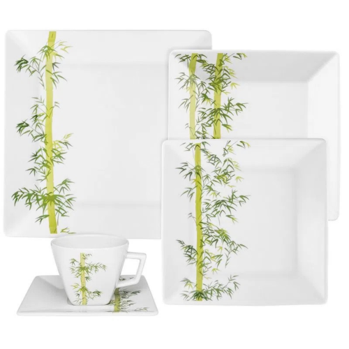 Quartier Bamboo 20 Pieces Dinnerware Set in Porcelain Service for 4
