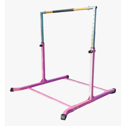 Gymnastics Bar Kip Bar for Kids, Adjustable Height 3 to 5 FT, Professional Junior Gymnastic Bar for Home, Athletic Horizontal Training Bar for Gymnasts, Expandable for Children and Adults, Pink