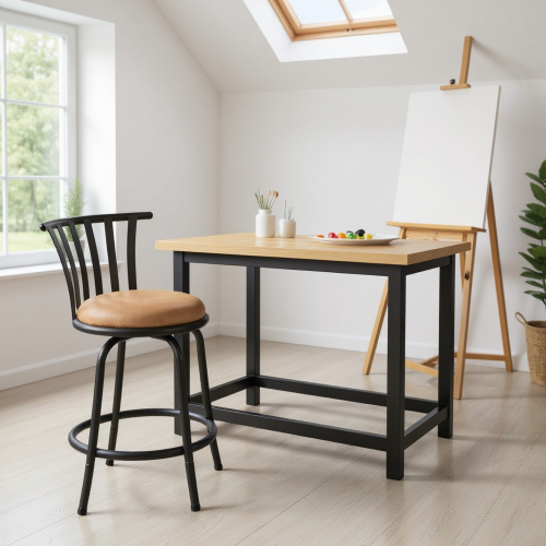 Homy Casa Set of 1 Adjustable Art Stool with Backrest and Comfortable Cushion for Art Studio, Painting Room, and Work Desk