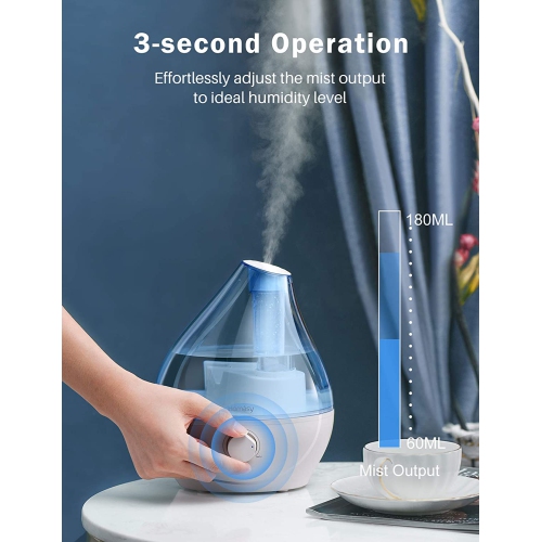 Homasy Cool Mist Humidifier, BPA-Free 22dB Quiet Humidifiers