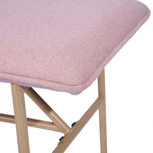 FurnitureR Square Ottoman,Fabric with metal Ottoman Stool Foot Stool Bench for Living Room, Bedroom ,Pink