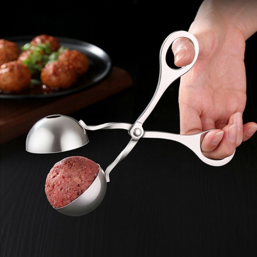 ISTAR None-Stick Meatball Maker with Detachable Anti-Slip Handles, Stainless Steel Meat Baller Tongs, Cake Pop, Ice Tongs, Cookie Dough Scoop for