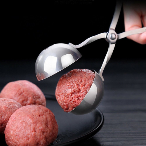 ISTAR None-Stick Meatball Maker with Detachable Anti-Slip Handles, Stainless Steel Meat Baller Tongs, Cake Pop, Ice Tongs, Cookie Dough Scoop for
