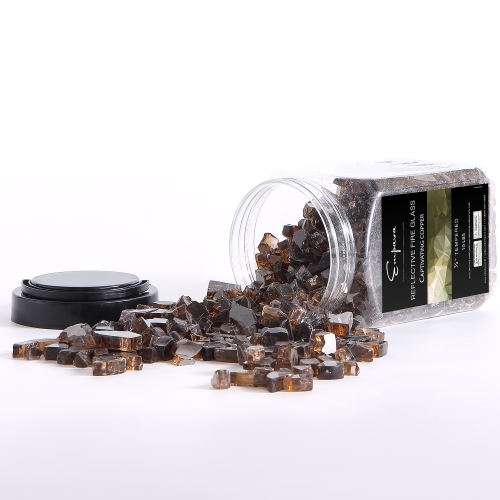 Empava 10 lbs. 1/2-in Captivating Copper Reflective Tempered Fire Glass for Gas Fire Pit
