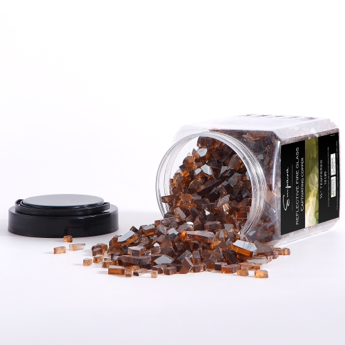 Empava 10 lbs. 1/4-in Captivating Copper Reflective Tempered Fire Glass for Gas Fire Pit