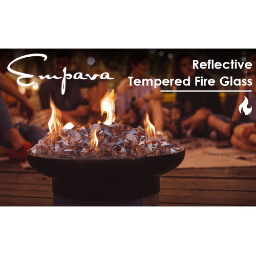 Empava 10 lbs. 1/4-in Captivating Copper Reflective Tempered Fire Glass for Gas Fire Pit