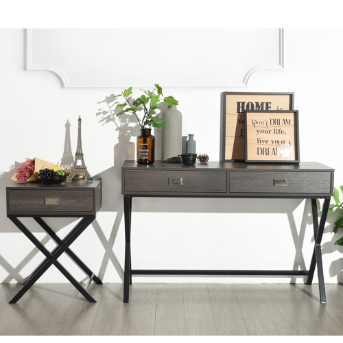 Furniture R End Table Floor Shelf Style with Storage Side Table Console Table for Living Room,Brown