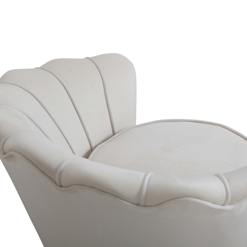 Chaise de salle à manger moderne en velours Leisure de FurnitureR, chaise longue contemporaine avec pattes en métal, beige