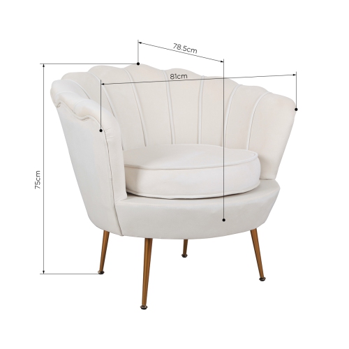 Chaise de salle à manger moderne en velours Leisure de FurnitureR, chaise longue contemporaine avec pattes en métal, beige