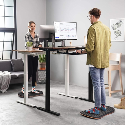 Standing Desk Mat with Anti Fatigue Bar Balance Board Comfort Floor Mat,used for stretching and home & office exercises - PrimeCables®
