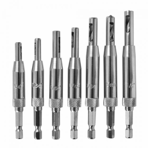 ISTAR Vix Bits Self Centering Clic Change Door Hinge Drill Bit Set, 5/64", 7/64", 9/64", 11/65", 5mm, 13/64", 1/4"