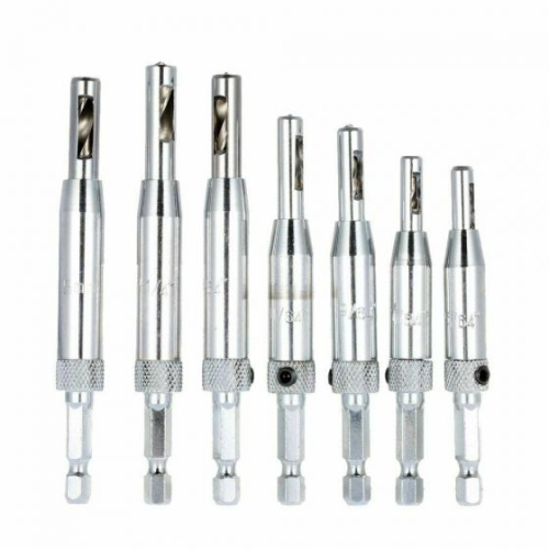 ISTAR Vix Bits Self Centering Clic Change Door Hinge Drill Bit Set, 5/64", 7/64", 9/64", 11/65", 5mm, 13/64", 1/4"