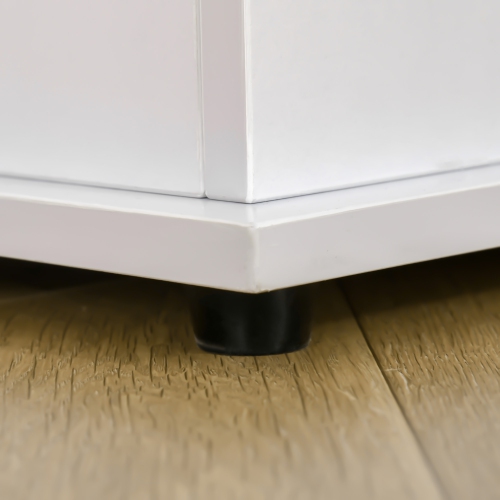 HOMCOM 39.5" Lift Top Storage Chest with 2 Safety Hinges, Storage Box Organizer with Flip-Top Lid, Entryway Storage Bench, White