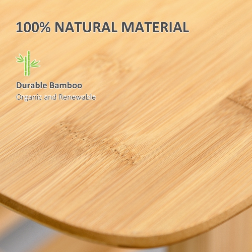 HOMCOM 2 Tier Coffee Table, Bamboo Center Table with Storage Shelf, Rectangle Cocktail Table for Living Room