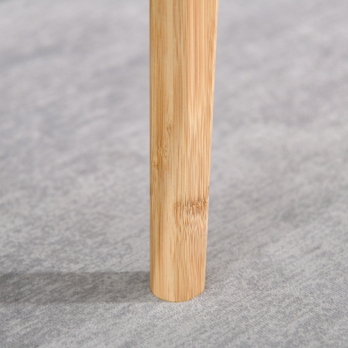 HOMCOM 2 Tier Coffee Table, Bamboo Center Table with Storage Shelf, Rectangle Cocktail Table for Living Room