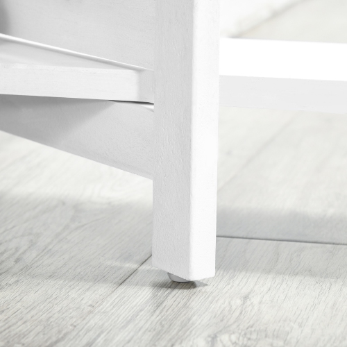 HOMCOM 4 Panel Room Divider with Display Shelf, 5.6 FT Folding Privacy Screen, Portable Freestanding Partition Wall Divider for Home Office, White