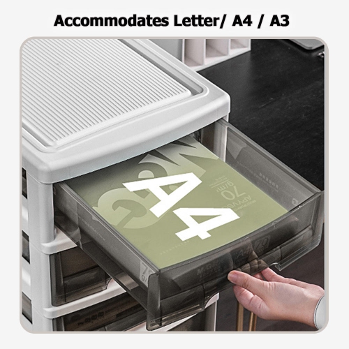 Desktop 2-Drawer Organizer Plastic Storage Boxes Containers - Moustache® - White