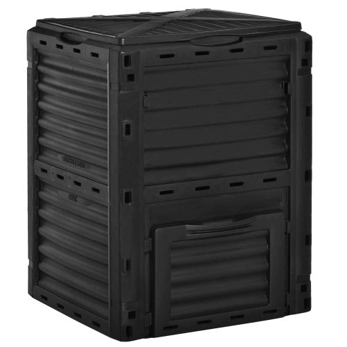 OUTSUNNY  Garden Compost Bin Large Outdoor Compost Container 80 Gallon Fast Creation Of Fertile Soil Aerating Compost Box, Easy Assembly In Black