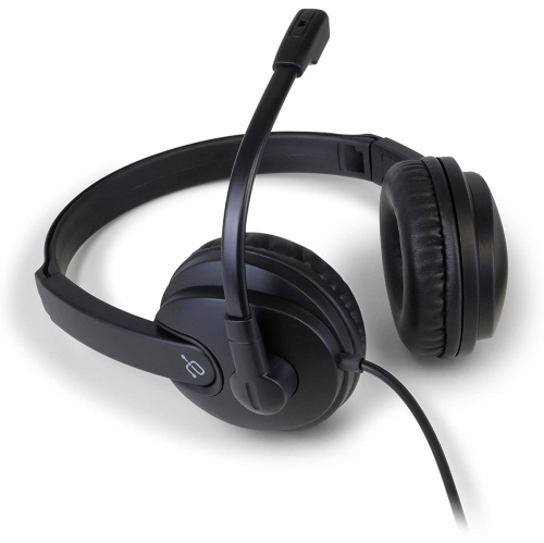 Aluratek – Casque stéréo filaire 3,5 mm avec microphone sur tige à réduction du bruit et commandes sur fil