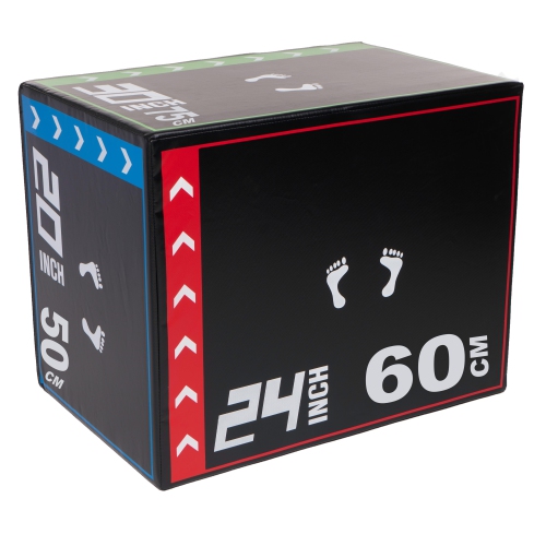 PRISP Foam Plyometric Jump Box - 20" 24" 30" Soft Adjustable Plyo Box, 68lb