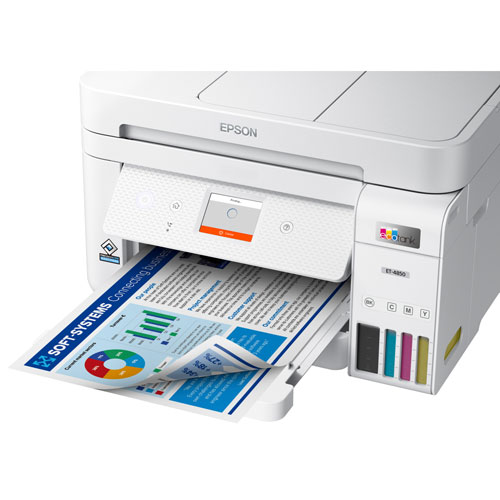 Epson EcoTank ET-4850 Wireless All-In-One Supertank Inkjet Printer - White