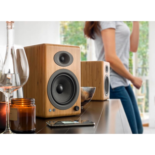 Audioengine A5+ Wireless Speakers w/ Bluetooth - Bamboo