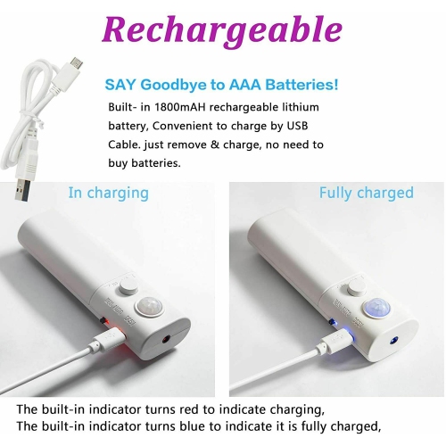 LED Motion Sensor Strip Closet Light USB Rechargeable Dual Mode For decoration