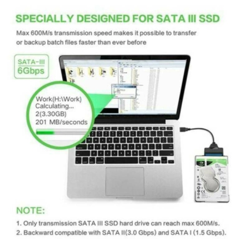 USB 3.0 to SATA 2.5" Hard Drive HDD SSD Adapter Converter Cable 22Pin UASP