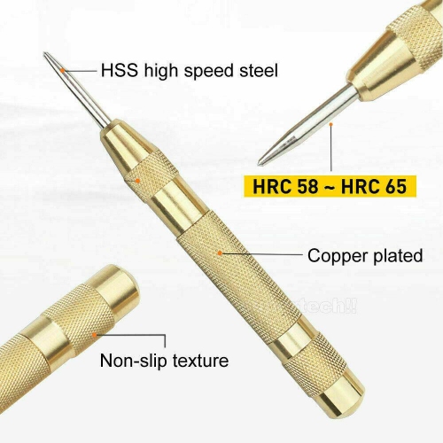 Automatic Center Pin Punch Spring Loaded Marking Starting Holes Tool Heavy Duty